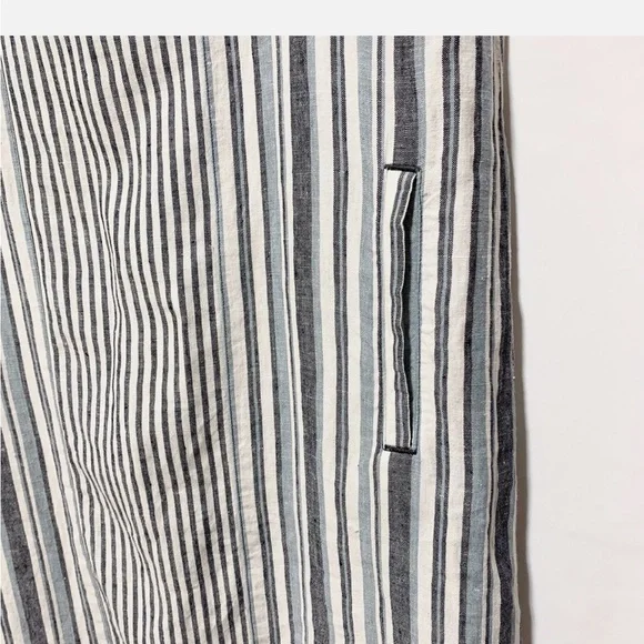 J.Jill Stripe White Grey Sleeveless Dress - Picture 5 of 8